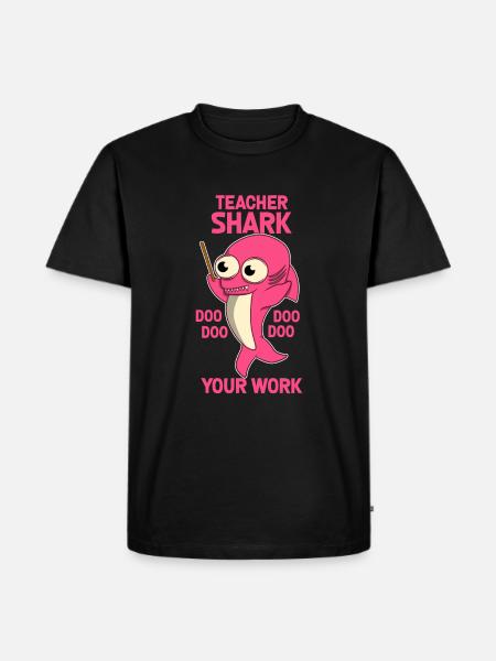 Requin enseignant - T-shirt Premium bio Homme - noir
