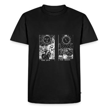 Soleil et Lune Tarot Opposites Hell - T-shirt Premium bio Homme - noir - Devant - Nico (187cm)