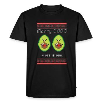 Avocado Vegan Veggie Christmas Humor Gift - Men's Premium Organic T-Shirt - black - Front - Nico (187cm)