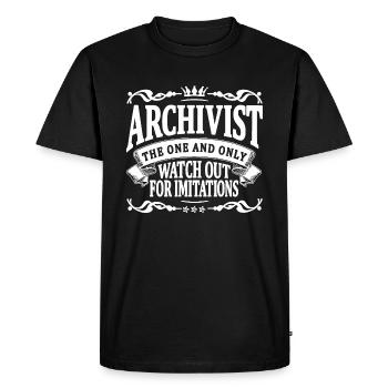 archivist the one and only - Men's Premium Organic T-Shirt - black - Front - Nico (187cm)