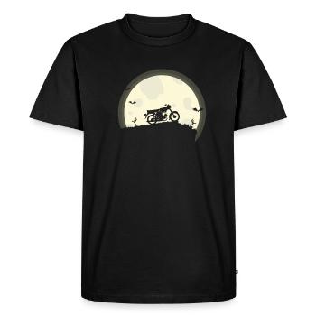 Conception de chemise lune cyclomoteur silhouette à deux roues - T-shirt Premium bio Homme - noir - Devant - Nico (187cm)