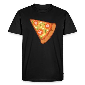 Pizza - favorite food - Men's Premium Organic T-Shirt - black - Front - Nico (187cm)