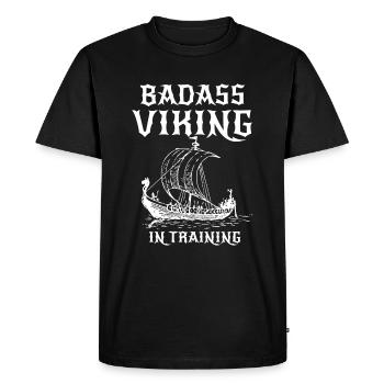 Badass Viking in training - Men's Premium Organic T-Shirt - black - Front - Nico (187cm)