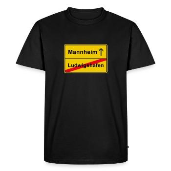 Mannheim Mannem MA anti Ludwigshafen town sign - Men's Premium Organic T-Shirt - black - Front - Nico (187cm)