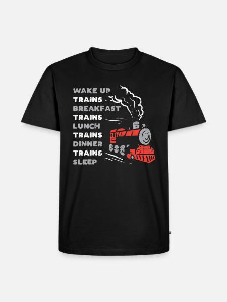 Trains Railroad - Conception amusante pour les cheminots - T-shirt Premium bio Homme - noir