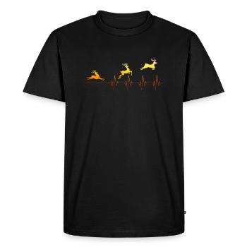 Chasseur de battement de coeur chasseur cerf cerf cadeau sauvage - T-shirt Premium bio Homme - noir - Devant - Nico (187cm)