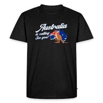 L'Australie appelle un cadeau de kangourou en Australie - T-shirt Premium bio Homme - noir - Devant - Nico (187cm)