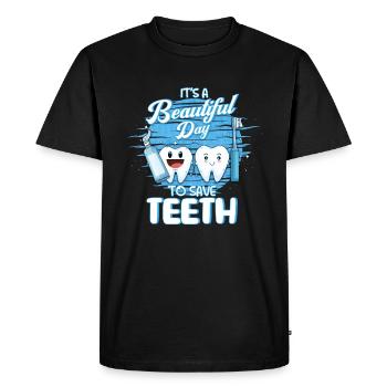 Dentiste dentiste dents Hygiénistes dentaires motif - T-shirt Premium bio Homme - noir - Devant - Nico (187cm)