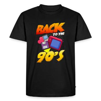 Back to the 90s 90 90 Retro motif - T-shirt Premium bio Homme - noir - Devant - Nico (187cm)