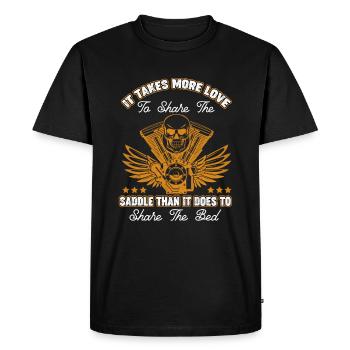 Biker Motorradfahrer Spruch - Männer Premium Bio T-Shirt - Schwarz - Vorne - Nico (187cm)