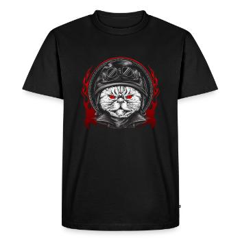 Chat Bikers chats Moto Cadeau - T-shirt Premium bio Homme - noir - Devant - Nico (187cm)