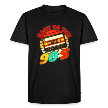 Back to the 90s 90 90 Retro motif - T-shirt Premium bio Homme - noir - Devant - Nico (187cm)