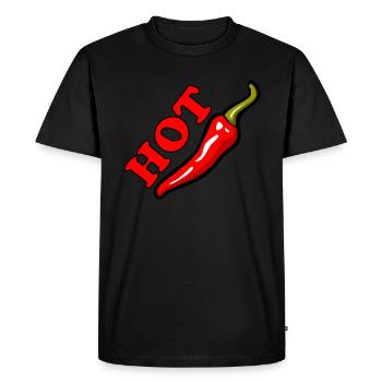 Le chili chaud - T-shirt Premium bio Homme - noir - Devant - Nico (187cm)