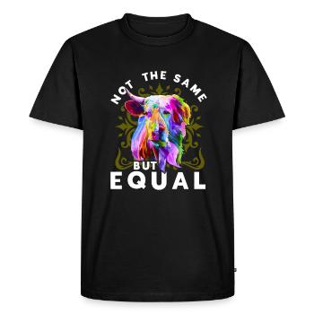 Not The Same But Equal Vegan Veganismus Geschenk - Männer Premium Bio T-Shirt - Schwarz - Vorne - Nico (187cm)