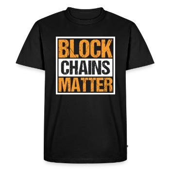 Block Chains Matter Cryptocurrency Crypto - T-shirt Premium bio Homme - noir - Devant - Nico (187cm)
