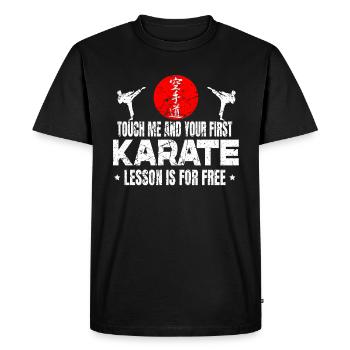 Touch me Karaté Arts martiaux Kata Randori Shiai - T-shirt Premium bio Homme - noir - Devant - Nico (187cm)
