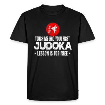 Touch me Judo Judoka Arts martiaux Kata Randori Shiai - T-shirt Premium bio Homme - noir - Devant - Nico (187cm)