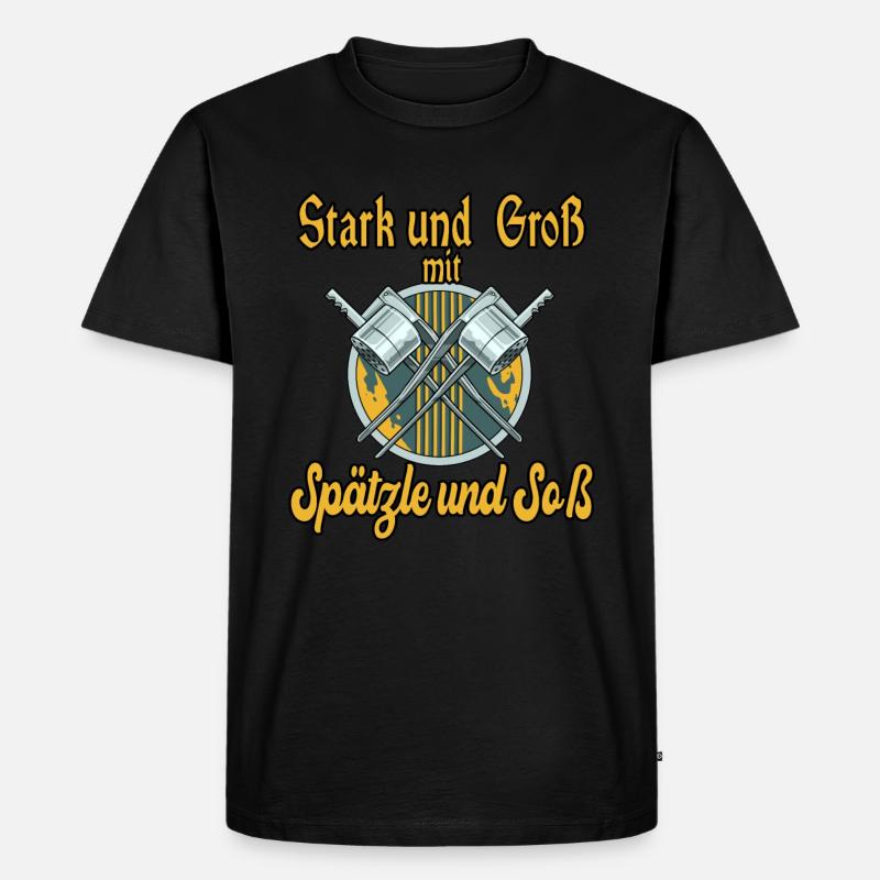 Spätzle und Soß - Männer Premium Bio T-Shirt - Schwarz