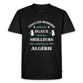 hommes égaux algerie humour algérien homme drole - T-shirt Premium bio Homme - noir - Devant - Nico (187cm)
