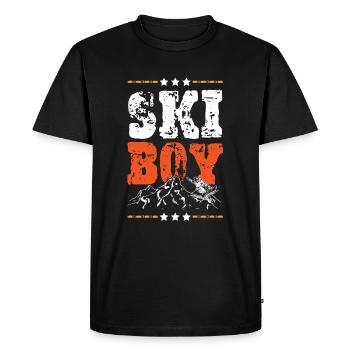 Ski Boy - Men's Premium Organic T-Shirt - black - Front - Nico (187cm)
