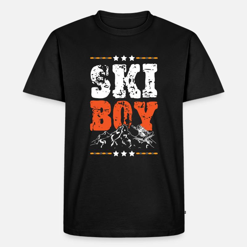 Ski Boy - Männer Premium Bio T-Shirt - Schwarz