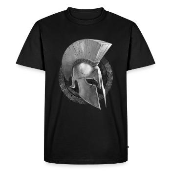 spartaner helm symbol sparta - Männer Premium Bio T-Shirt - Schwarz - Vorne - Nico (187cm)