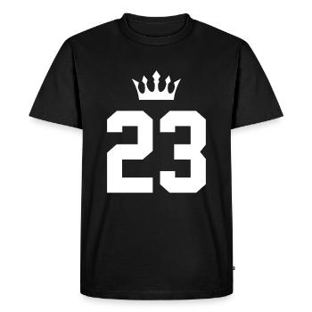 23 Couronne numérique - T-shirt Premium bio Homme - noir - Devant - Nico (187cm)