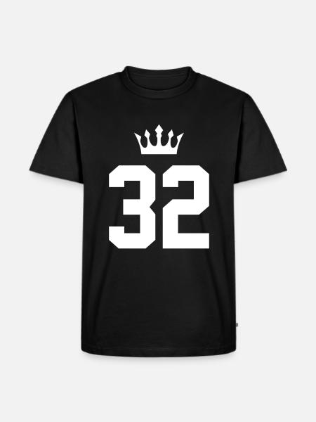 32 Number crown - Men's Premium Organic T-Shirt - black