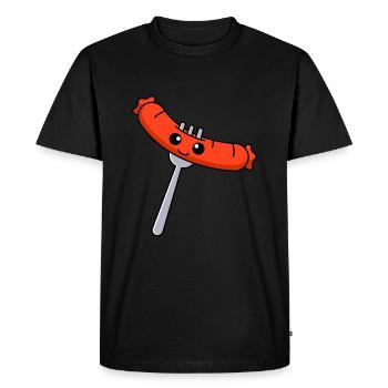 Bande dessinée saucisses - T-shirt Premium bio Homme - noir - Devant - Nico (187cm)