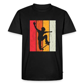 Skater mit Skateboard Stunt Skater Jungen Kinder - Männer Premium Bio T-Shirt - Schwarz - Vorne - Nico (187cm)