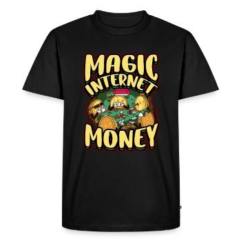 Magic Internet Money Cryptocurrency BTC Bitcoin - Men's Premium Organic T-Shirt - black - Front - Nico (187cm)