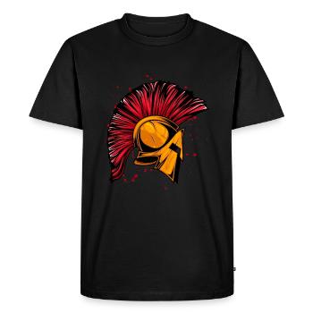 Casque Spartan Warrior Gold - T-shirt Premium bio Homme - noir - Devant - Nico (187cm)