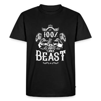 Gorilla Fitness Beast - T-shirt Premium bio Homme - noir - Devant - Nico (187cm)