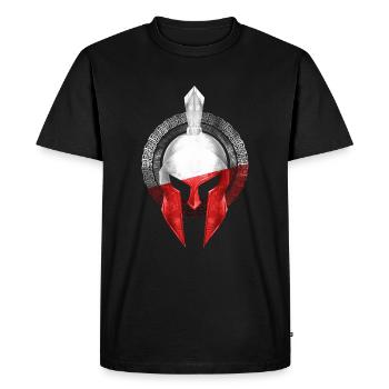 Spartan Helmet Poland Flag Polska - Men's Premium Organic T-Shirt - black - Front - Nico (187cm)