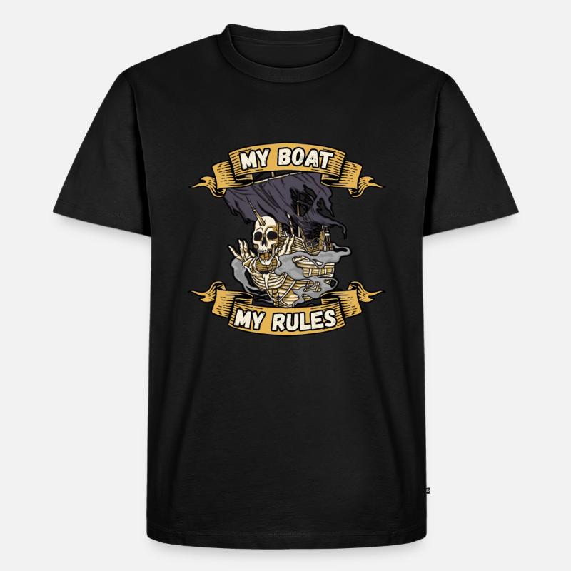My boat my rules Maritime - Männer Premium Bio T-Shirt - Schwarz