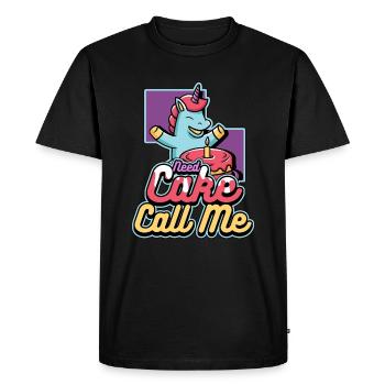 Besoin de gâteau Appelez-moi Delicious Cake Bakery - T-shirt Premium bio Homme - noir - Devant - Nico (187cm)