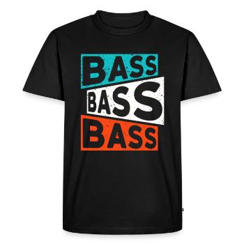 BASS BASS BASS DJ/Rave/Party/Club/Festival - Men's Premium Organic T-Shirt - black - Front - Nico (187cm)