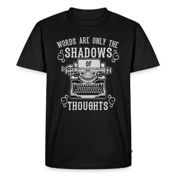 Ombres de pensées machine à écrire écrivain - T-shirt Premium bio Homme - noir - Devant - Nico (187cm)