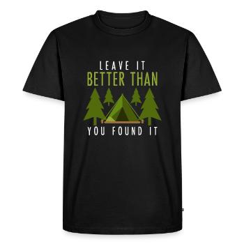 Camping conservation environmental protection gift - Men's Premium Organic T-Shirt - black - Front - Nico (187cm)