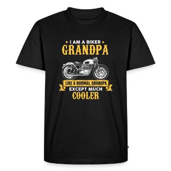 Cool Biker Grandpa Shirt - Motocycliste - Chopper - T-shirt Premium bio Homme - noir - Devant - Nico (187cm)
