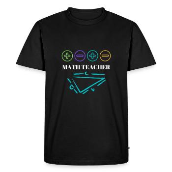 Professeur de mathématiques professeur de mathématiques Pythagore - T-shirt Premium bio Homme - noir - Devant - Nico (187cm)