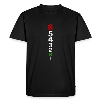 Changement de vitesse moto 1N23456 pulsation cardiaque ECG impulsion - T-shirt Premium bio Homme - noir - Devant - Nico (187cm)