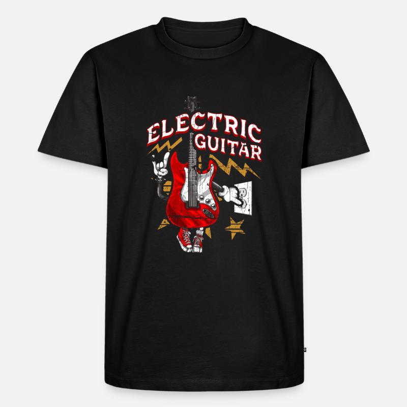 Rock E-Gitarre - Männer Premium Bio T-Shirt - Schwarz