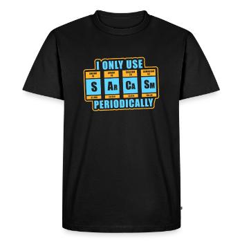 Tableau périodique des sarcasmes de chimie drôle - T-shirt Premium bio Homme - noir - Devant - Nico (187cm)