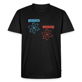 J'ai perdu un électron - Physique drôle de physicien - T-shirt Premium bio Homme - noir - Devant - Nico (187cm)