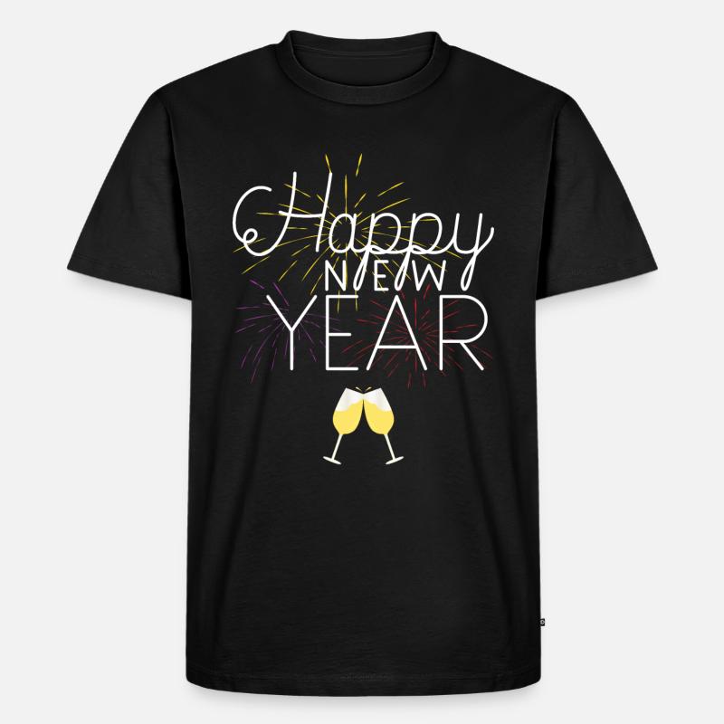 Happy New Year Celebration - Männer Premium Bio T-Shirt - Schwarz