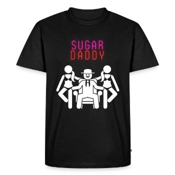 Sugar Daddy White Pink Red - Men's Premium Organic T-Shirt - black - Front - Nico (187cm)