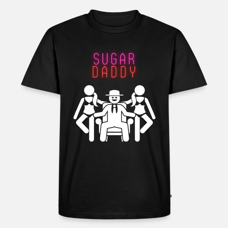 Sugar Daddy White Pink Red - Männer Premium Bio T-Shirt - Schwarz