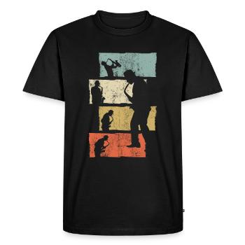 Saxophone cadeau saxophoniste - T-shirt Premium bio Homme - noir - Devant - Nico (187cm)