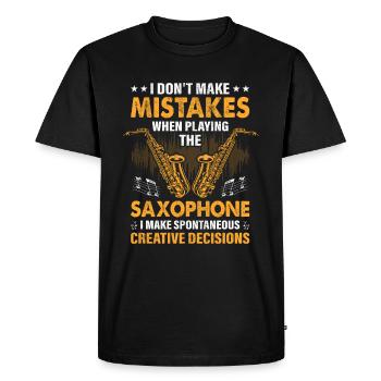 Saxophone Saxophoniste - T-shirt Premium bio Homme - noir - Devant - Nico (187cm)